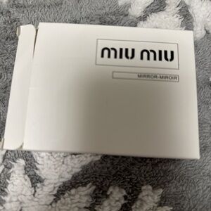 Miu Miu White Compact Mirror with Logo